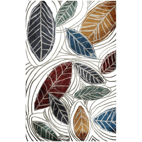 Fall Color Leaves White Modern Wood Framed Art Print by OnRei