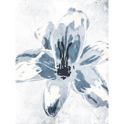 Sketched Cool Flower White Modern Wood Framed Art Print by OnRei