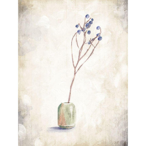 Solitude Of A Plant White Modern Wood Framed Art Print by OnRei