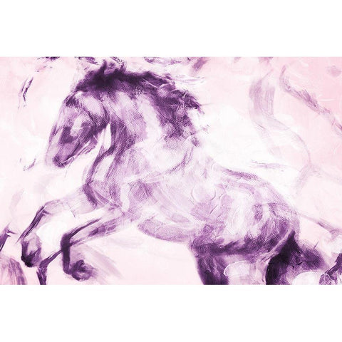 Horse Paint White Modern Wood Framed Art Print by OnRei