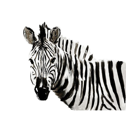 Original Zebra White Modern Wood Framed Art Print by OnRei