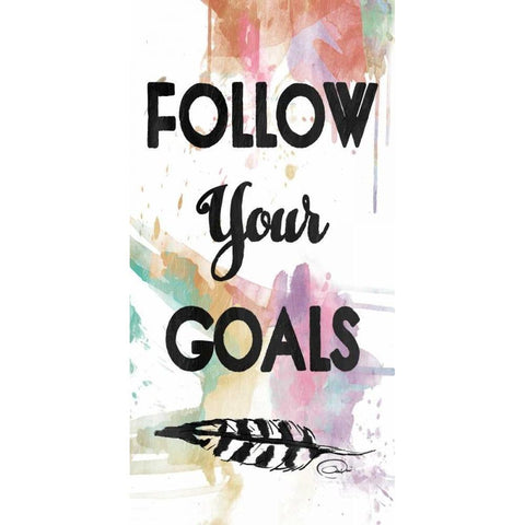 Follow Your Goals Black Modern Wood Framed Art Print with Double Matting by OnRei