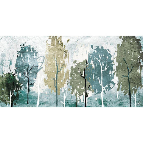 Abstract Forest White Modern Wood Framed Art Print by OnRei