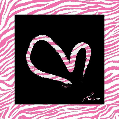 LOVE HOT PINK White Modern Wood Framed Art Print by OnRei