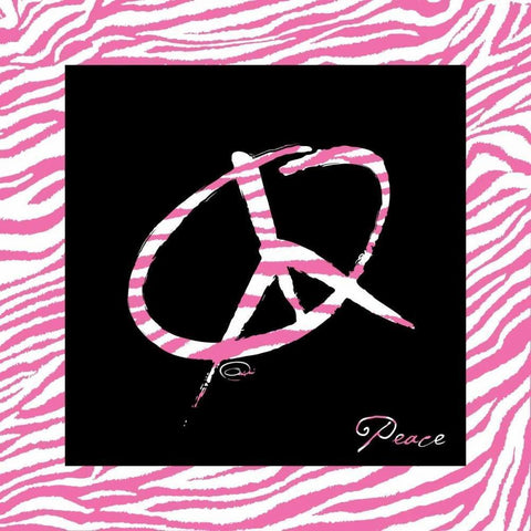 PEACE HOT PINK White Modern Wood Framed Art Print by OnRei