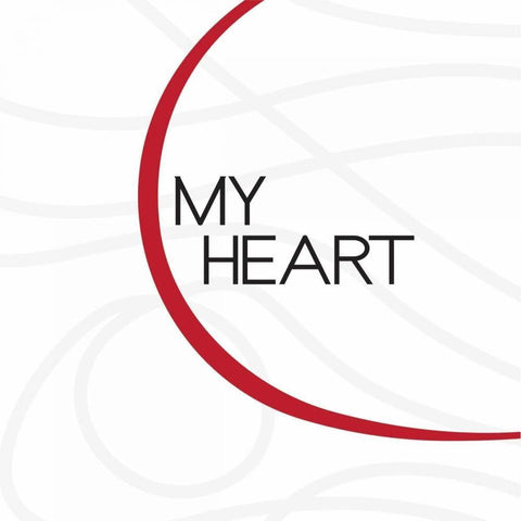 My Heart 3 White Modern Wood Framed Art Print with Double Matting by OnRei