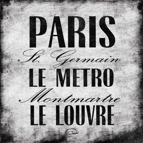 Paris One Black Modern Wood Framed Art Print by OnRei