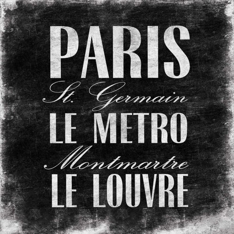 CITY OF LOVE Black Modern Wood Framed Art Print with Double Matting by OnRei