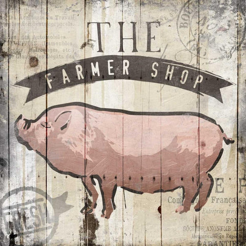 The Farmer Shop White Modern Wood Framed Art Print by OnRei