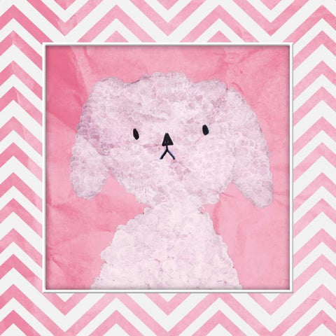 Pink Pooch White Modern Wood Framed Art Print with Double Matting by OnRei