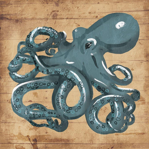 Octo Rings Black Modern Wood Framed Art Print with Double Matting by OnRei