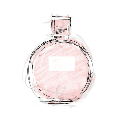 Pink Perfume Mate White Modern Wood Framed Art Print by OnRei