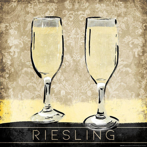 Riesling White Modern Wood Framed Art Print with Double Matting by OnRei