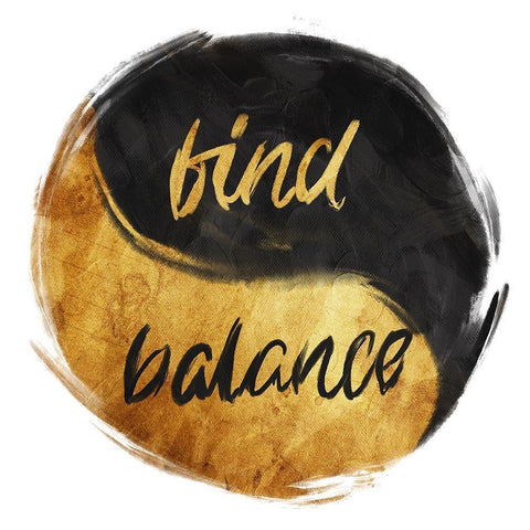 Find Balance Black Modern Wood Framed Art Print with Double Matting by OnRei