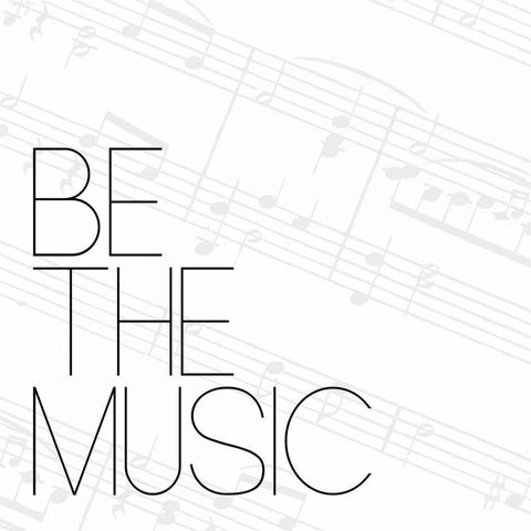 Be The Music 3 White Modern Wood Framed Art Print with Double Matting by OnRei