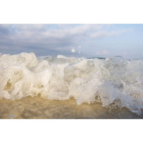 Sea Foam Black Modern Wood Framed Art Print by Orlando
