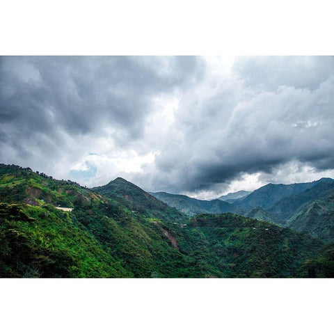 Hills And Vally Black Modern Wood Framed Art Print by Orlando