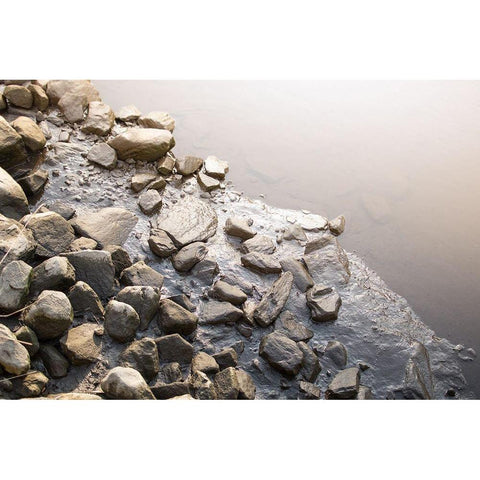 Stoney Hill Black Modern Wood Framed Art Print by Orlando