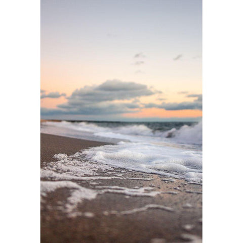 Ocean Foam White Modern Wood Framed Art Print by Orlando