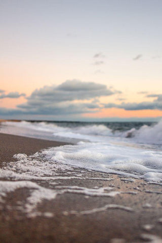 Ocean Foam White Modern Wood Framed Art Print with Double Matting by Orlando