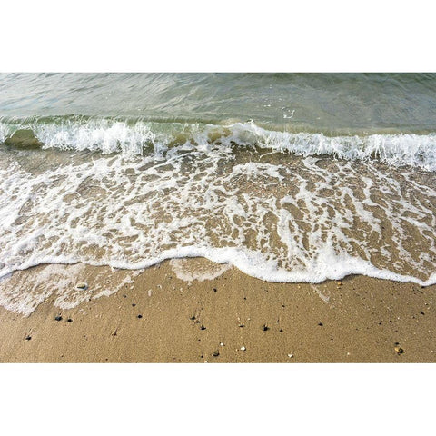 Ocean Waves Black Modern Wood Framed Art Print with Double Matting by Orlando