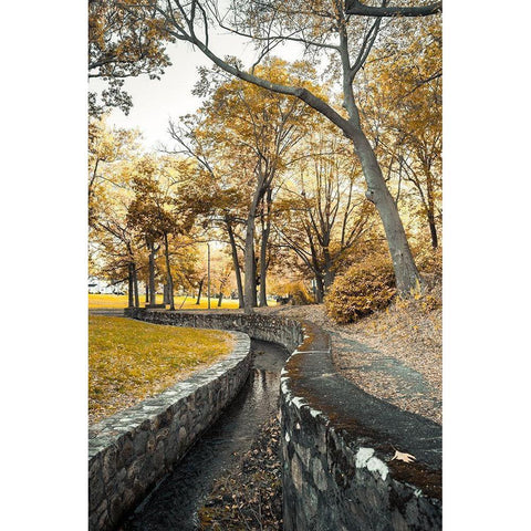 Stone Moat Black Modern Wood Framed Art Print by Orlando