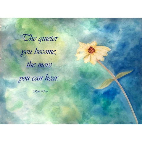 The Quieter You Become White Modern Wood Framed Art Print by Pearson, Debbie