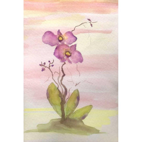 Orchid Trio 1 White Modern Wood Framed Art Print by Pearson, Debbie