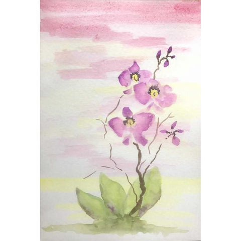 Orchid Trio 3 White Modern Wood Framed Art Print by Pearson, Debbie