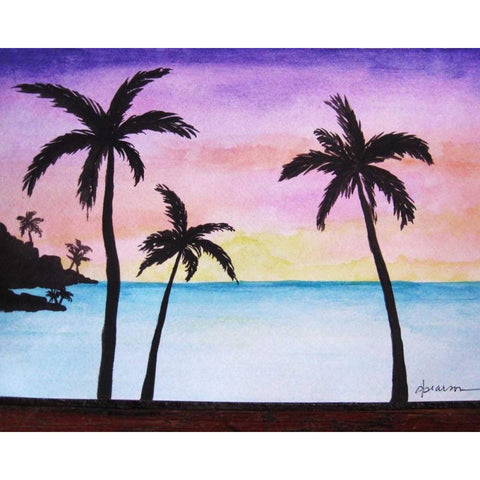 Tropical Palms 1 White Modern Wood Framed Art Print by Pearson, Debbie