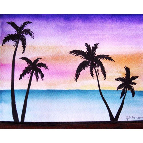 Tropical Palms 2 White Modern Wood Framed Art Print by Pearson, Debbie