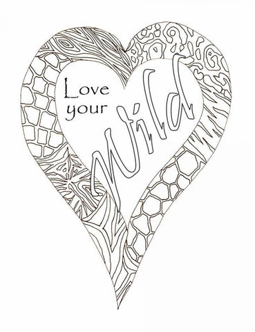 Heart Love Your Wild 2 White Modern Wood Framed Art Print with Double Matting by Pearson, Debbie