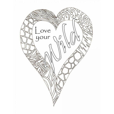 Heart Love Your Wild 2 White Modern Wood Framed Art Print by Pearson, Debbie