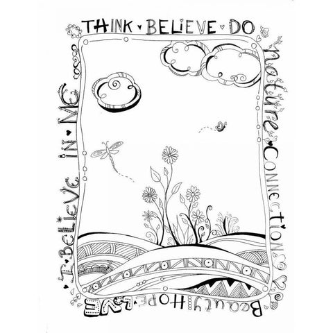 Think Believe Do Gold Ornate Wood Framed Art Print with Double Matting by Pearson, Debbie