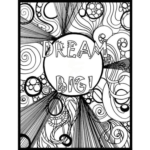 Dream Big Black Modern Wood Framed Art Print with Double Matting by Pearson, Debbie