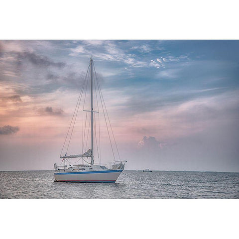 Blue Point Sunrise Black Modern Wood Framed Art Print by DeLuca, Pat