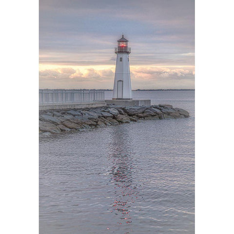 Patchogue Sunrise Black Modern Wood Framed Art Print with Double Matting by DeLuca, Pat