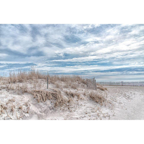 Lighthouse Beach Black Modern Wood Framed Art Print with Double Matting by DeLuca, Pat