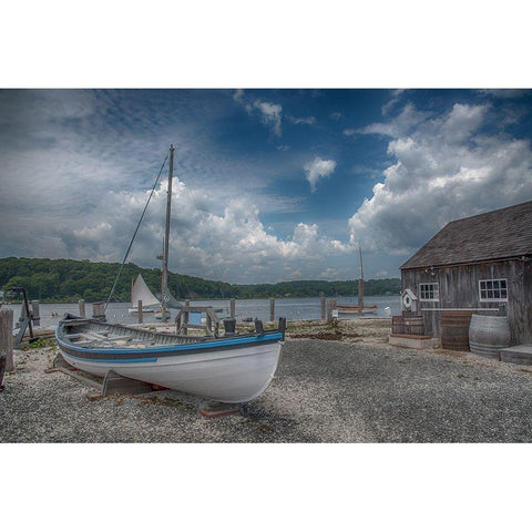 Mystic Seaport Black Modern Wood Framed Art Print by DeLuca, Pat