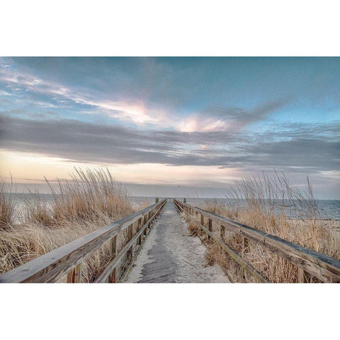 Dramatic Entrance White Modern Wood Framed Art Print by DeLuca, Pat