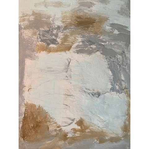 Neutral Strokes 1 Gold Ornate Wood Framed Art Print with Double Matting by Spina, Phyllis
