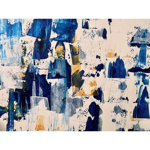 Bold In Blue Black Modern Wood Framed Art Print with Double Matting by Spina, Phyllis
