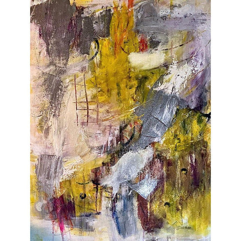 Energetic Material White Modern Wood Framed Art Print by Spina, Phyllis