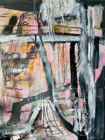 Sinister Deformation White Modern Wood Framed Art Print with Double Matting by Spina, Phyllis