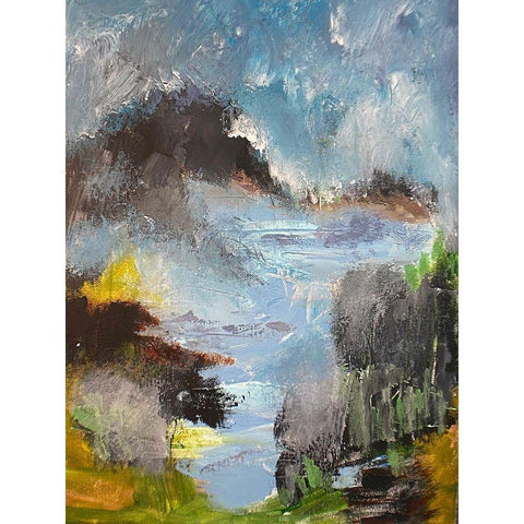 Heavy Seasons Black Modern Wood Framed Art Print by Spina, Phyllis