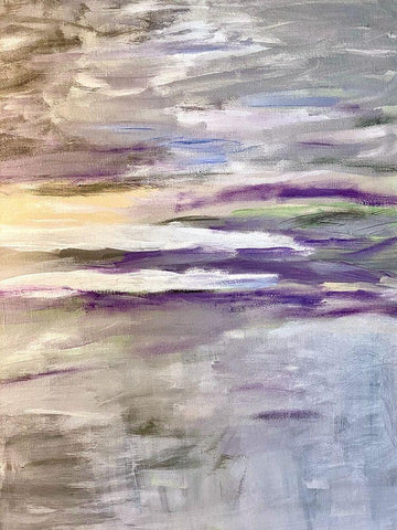 Lilac White Modern Wood Framed Art Print with Double Matting by Spina, Phyllis