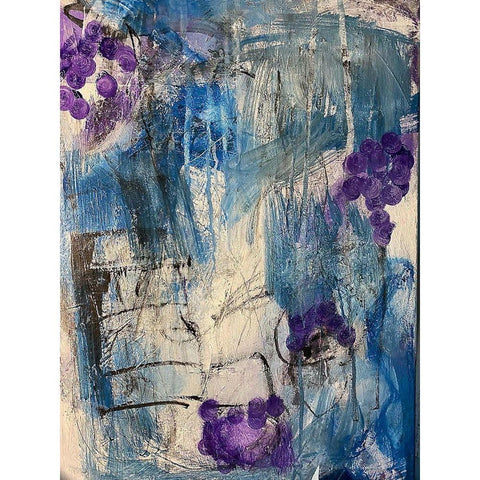 Purple Slashes Black Modern Wood Framed Art Print with Double Matting by Spina, Phyllis