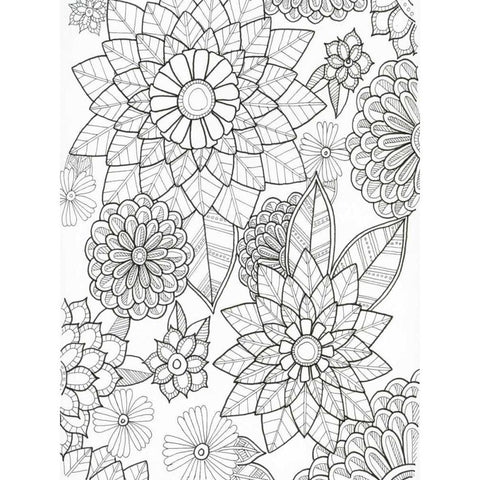 Floral Black Modern Wood Framed Art Print by Varacek, Pam