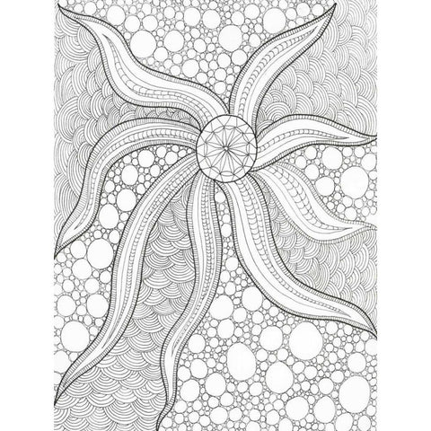 Coastal Starfish Black Modern Wood Framed Art Print with Double Matting by Varacek, Pam