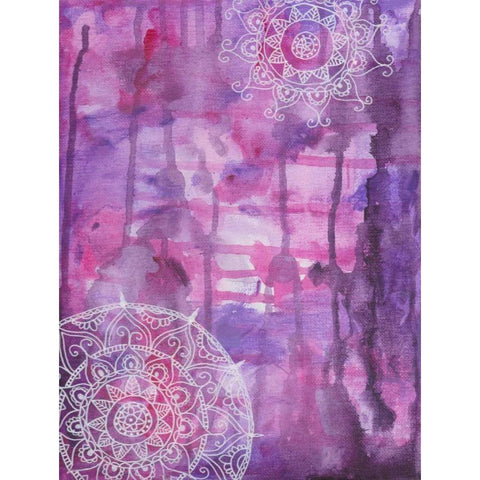 Purple Positive Vibes Gold Ornate Wood Framed Art Print with Double Matting by Varacek, Pam
